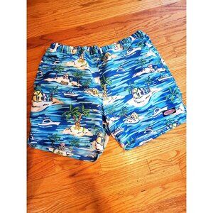 Vineyard Vines Mens Island Print Swim Trunks XL Blue Quick-Dry Mesh Lining